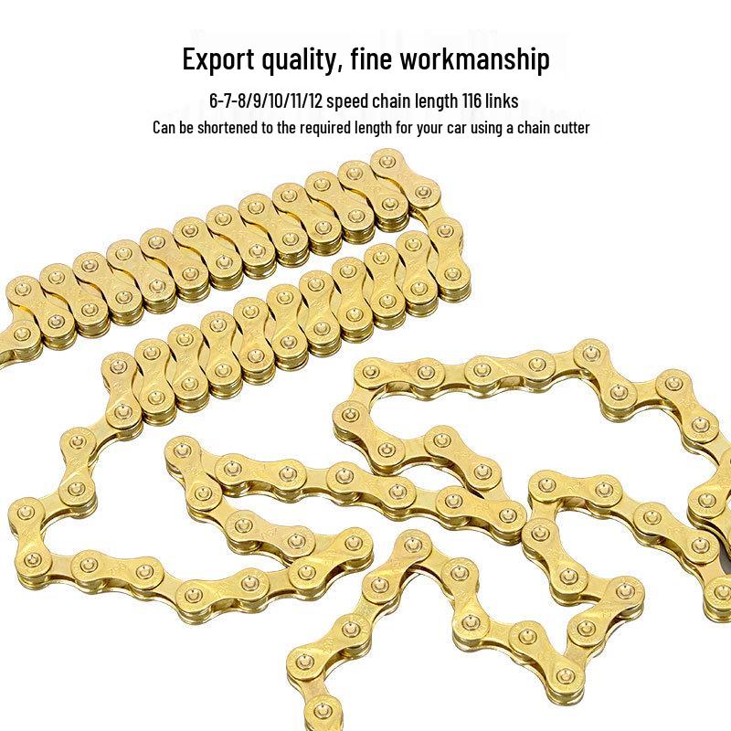 ENLEE Rustproof Electroplated Chain with Magic Buckle for 8-12 Speed Mountain & Road Bikes