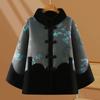 Elderly Women's Winter Padded Coat with Floral Print