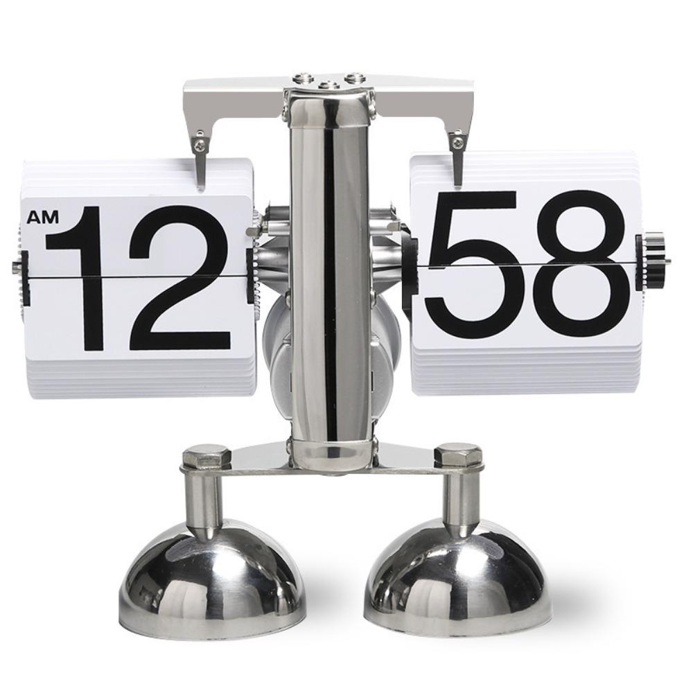 Portable Automatic Flip Clock Nordic Style Page Turning Clock Retro Desk Flipping Clock Desktop