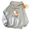 Pussy print hoodie hip-hop sweatshirt drawstring fleece jacket sweater