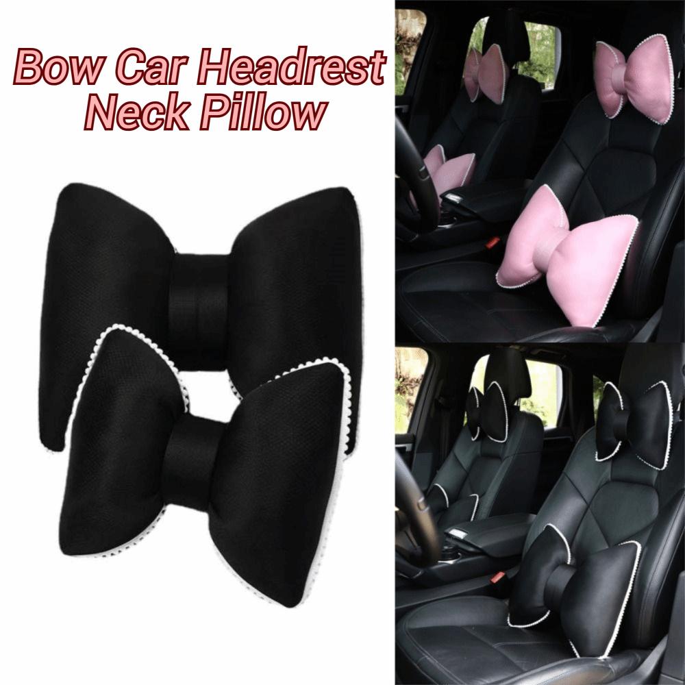 Bow Car Headrest Neck Pillow Universal Summer Fashion Car Headrest  for Women Girls