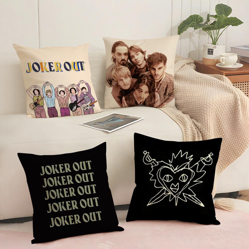 J-Joker O-Out Band Cushion Cover Soft Short Plush Pillow Cover Smooth Cozy Texture Aesthetic Cushion Case Home Decor