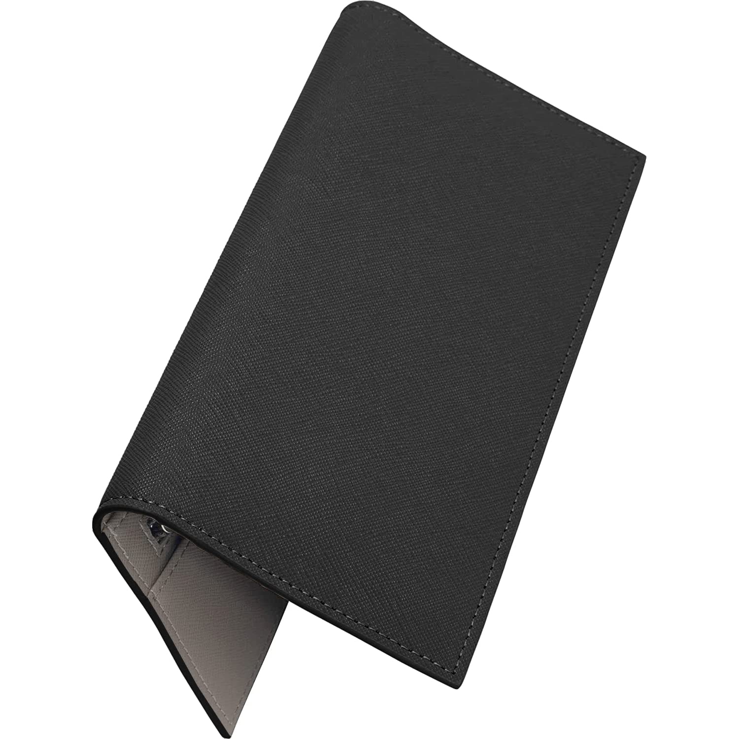 

Long Wallet Cowhide Ultra Thin 1cm YKK Zipper Coin Purse Thin Wallet Bill Holder Card Holder [Dom Teporna] Men s Black/Gray