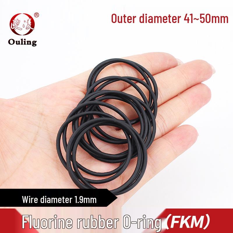 Black Fluororubber O-ring, OD 41-50mm, Cross-section 1.9mm OD 40mm*1.9mm (5 pcs) Black Fluororubber O-ring