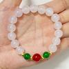 Semi-Precious Gemstones Beaded Bracelets for Women 10mm Agate Stone Round Beads Bangle Handmade DIY Jewelry Gifts