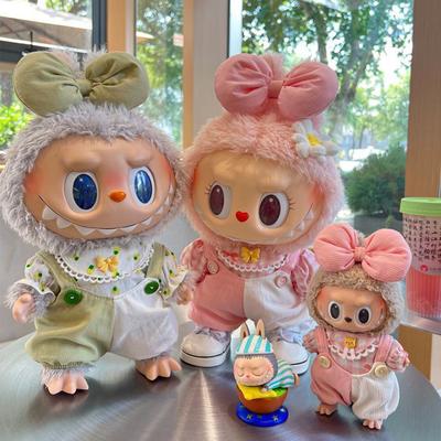 Pour 17cm/38cm Vêtements de Poupée Labubu Vêtements de Mode Chemises Salopettes Vêtements de Poupée Assortiment de Couleurs Accessoires de Poupées Décoration Mignonne Petits Vêtements