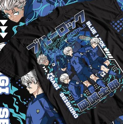 T-shirt Anime Manga Nagi Blue Lock Kunigami Rin Itoshi Meguru Bachira Maglietta Unisex