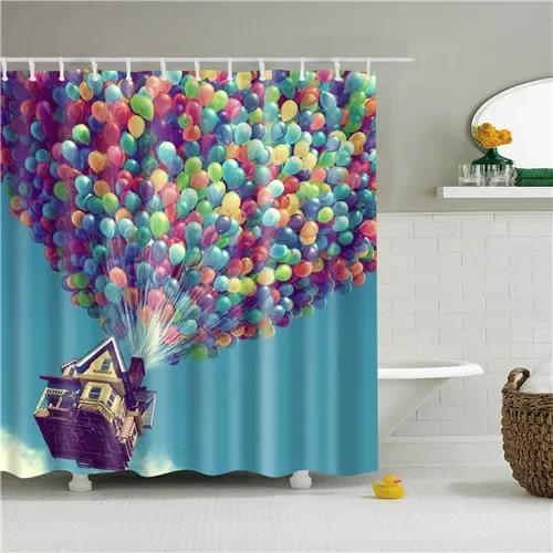 Modern Shower Curtains Bathroom Curtain Scenic City Beach Bath Curtain Frabic Waterproof Polyester With Hooks
