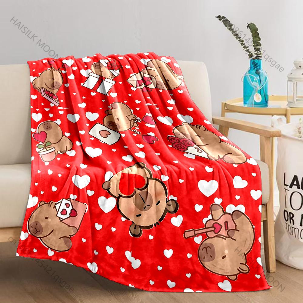 Verschiedene Größen Capybara Cartoon Decke Warm Weich Flauschig Überwurf King Size Luxus Überwurf Kinder Erwachsener Bett Sofa Decke Reise Überwurf