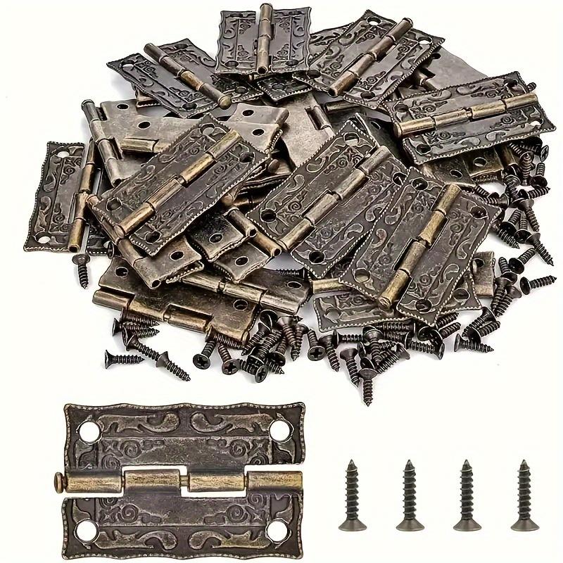 100pcs /Pack Antique Bronze Hinges for Cabinet Doors Drawer Decoration Vintage Hinges for Jewelry Boxes Furniture Hardware
