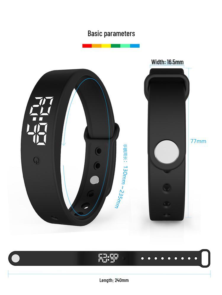 V9 Smart Temperature Monitoring Bracelet: All-Weather Body Temp Tracker with Vibration Alerts, Stopwatch, and Alarm Clock.