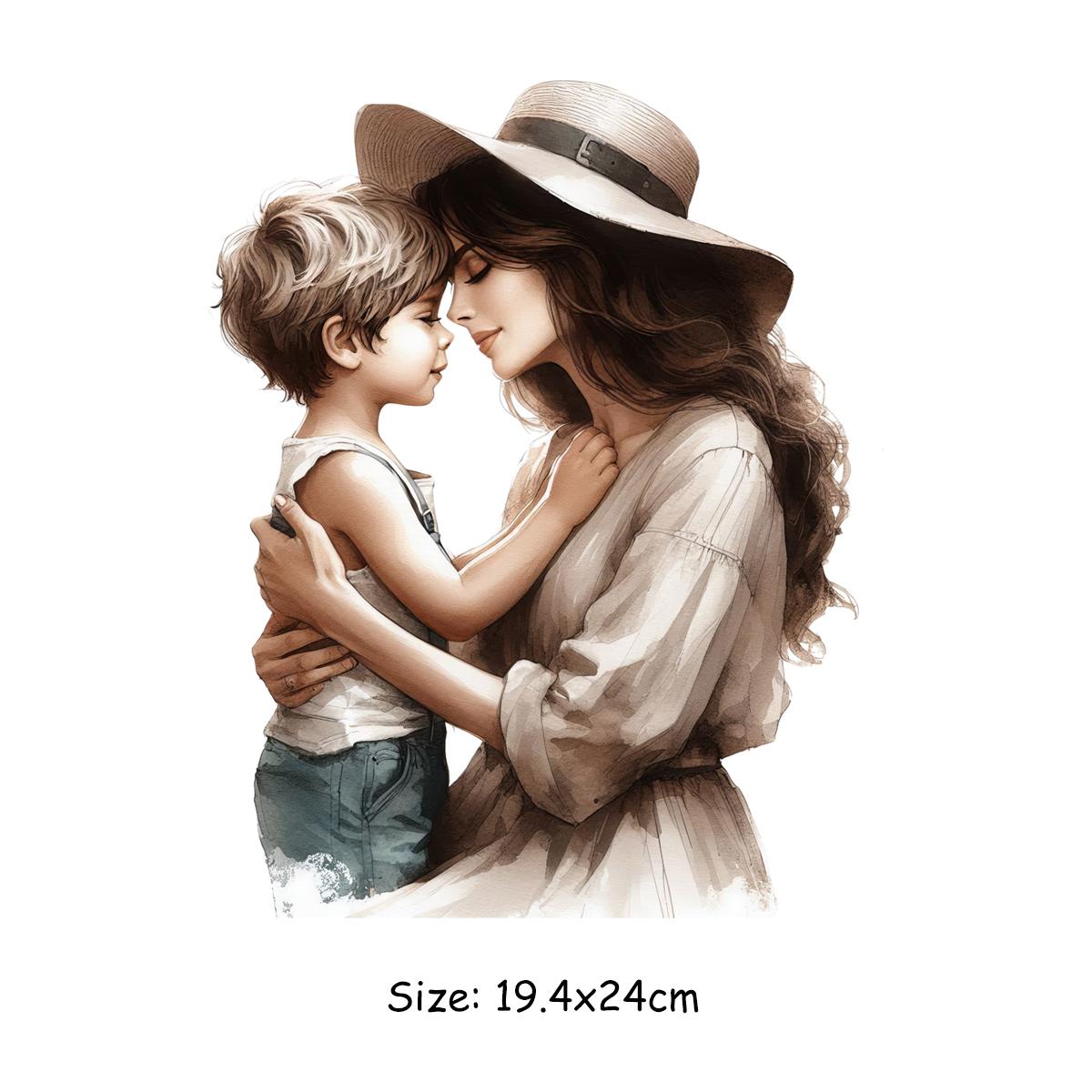 

Термопереносы для мамы и мальчика, наклейка «сделай сам», толстовки с капюшоном, термоаппликации, наклейки для одежды Ropa, нашивка на футболку