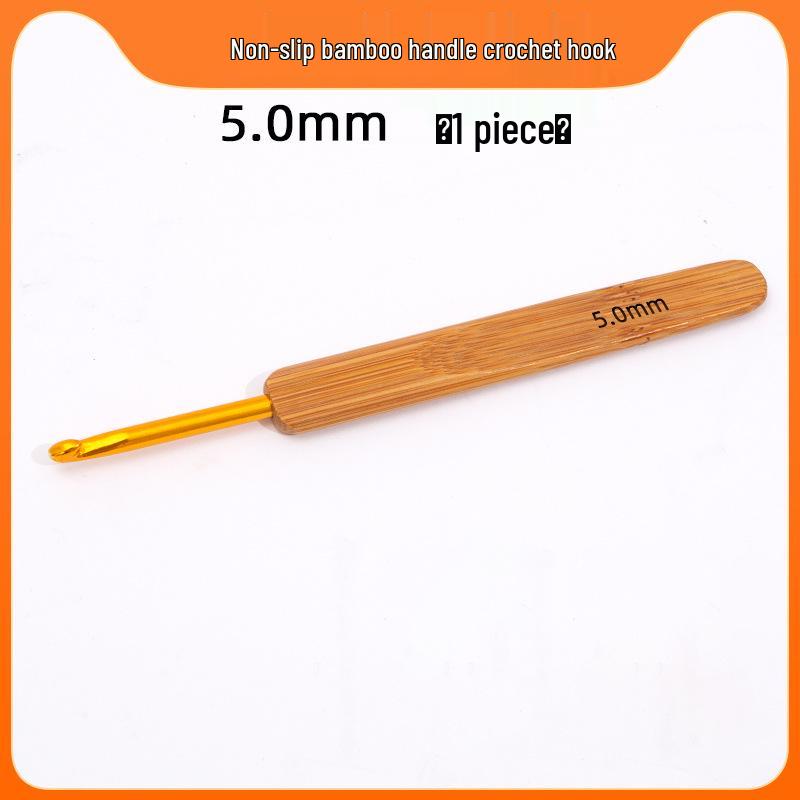 Carbonized Bamboo Crochet Yarn & Knitting Tool Set with Extra-Fine Old-Fashioned Bamboo Handle Set