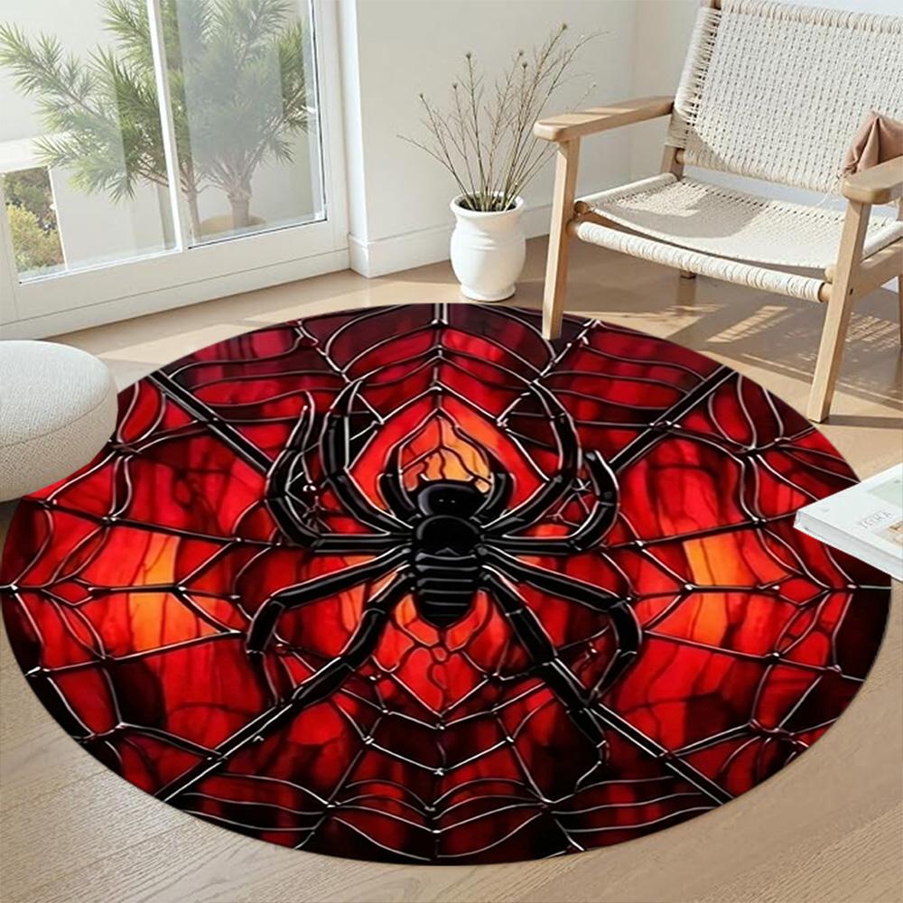 Spider Round Carpet Suitable for Outdoor Decorate room Dormitory Study room Anti-slip Round Rug Anime Office Decor Spiritual Gift