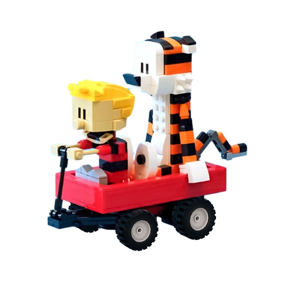 Moc Calvined and Hobbes Building Blocks Classic Comic Book Figure DIY Model Bricks Children Educational Toys Collect Gifts