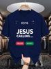 Unisex Crew Neck Tee Jesus Calling Funny Phone Text Graphic Print Soft Cotton Loose Short Sleeve Summer Casual Male Streetwear Tops