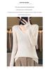 2024 Spring/Autumn Women's Slim Fit V-Neck Long Sleeve Knitwear - Korean Style Trendy Base Layer