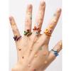 Fashion Fashion Simple Opening Niche Design Candy Color Hand Painted Enamel Drip Glazed Brass 18K Golden Index Finger Ring