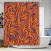 Abstract Wave Shower Curtain Modern Art Bathroom Decor Waterproof Fabric Liner Sets for Washroom