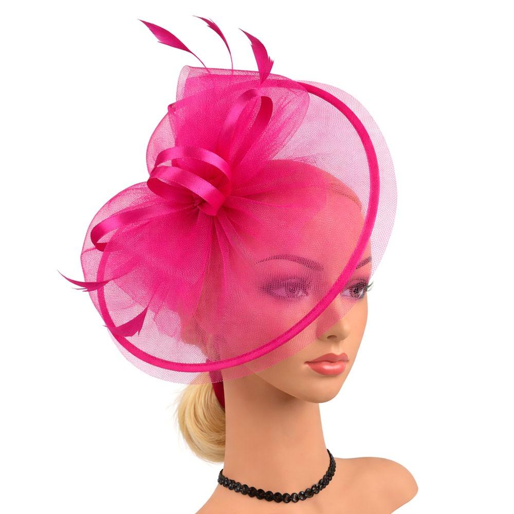 Vintage Feather Fascinators Hats Mesh Decorative Headband Tea Party Hats Hair Clip