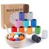 Non-Toxic Baby Montessori Wooden Toy Rainbow Ball Matching Game Toy Color Cognitive Matching Early Education Learning Toys For Children