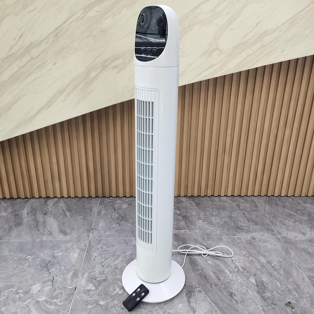 45W White Household Timed Vertical Fan Detachable Low Noise Air Conditioning Fan for Cleaning Wide Angle Air Supply Bladeless Electric Fan