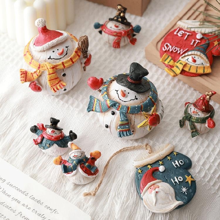 Decorazione Natalizia Ornamento Festa Casa Tavolo Finestra Espositore Ornamento Pupazzo di Neve Babbo Natale Figure 1pz