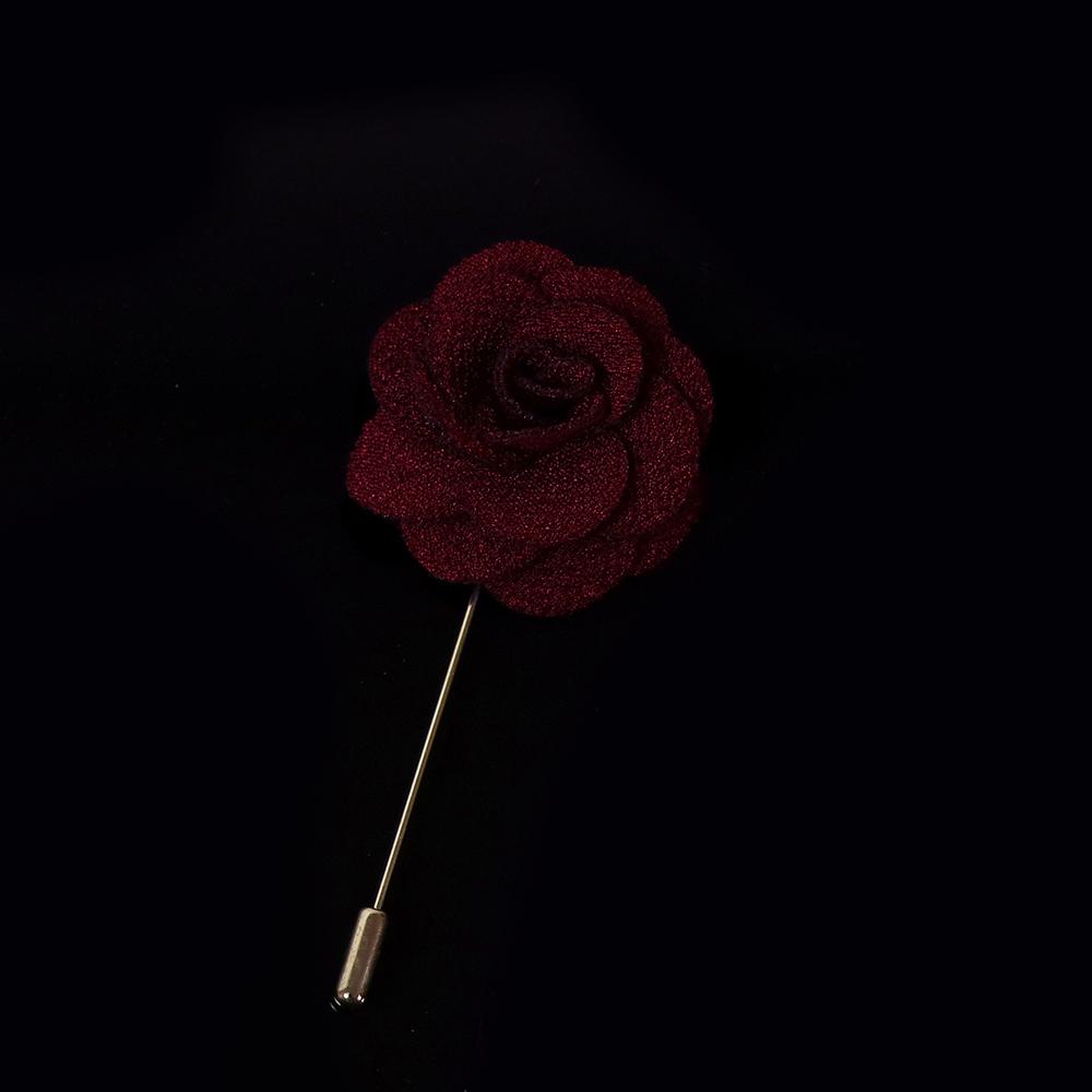 Colorful 4cm Rose Flower Brooches Red Pink Fabric Women Men Coat Pins Groom Wedding Party Breastpin Simple Suit Accessory Gift
