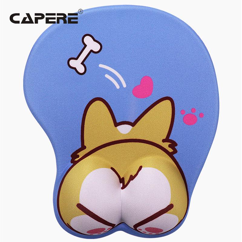 Cartoon Cute Girl 3D Silicone Mouse Pad with Wrist Rest for Office & Esports