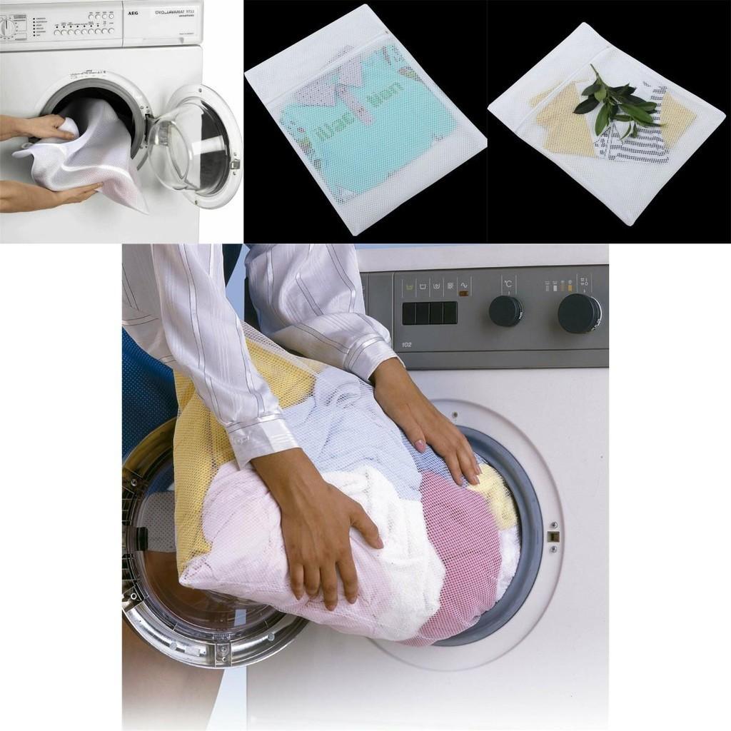 Large Size Laundry Net Zipper Washing Bag For Delicate Clothes 50x60cm Mesh Fabric