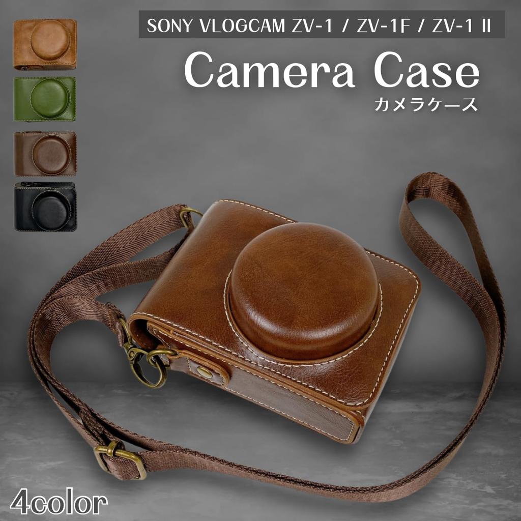 elfoLiz Camera Case for Sony VLOGCAM Retro Leather Camera with Shoulder Strap ZV-1 / ZV-1F / ZV-1II, Case, Bag, Lightweight, Stylish, Shock-Absorbent,