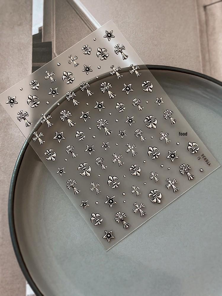 Retro Exquisite Ant Figure Nail Stickers - Cross & Hot Stamping Style (YT6931)