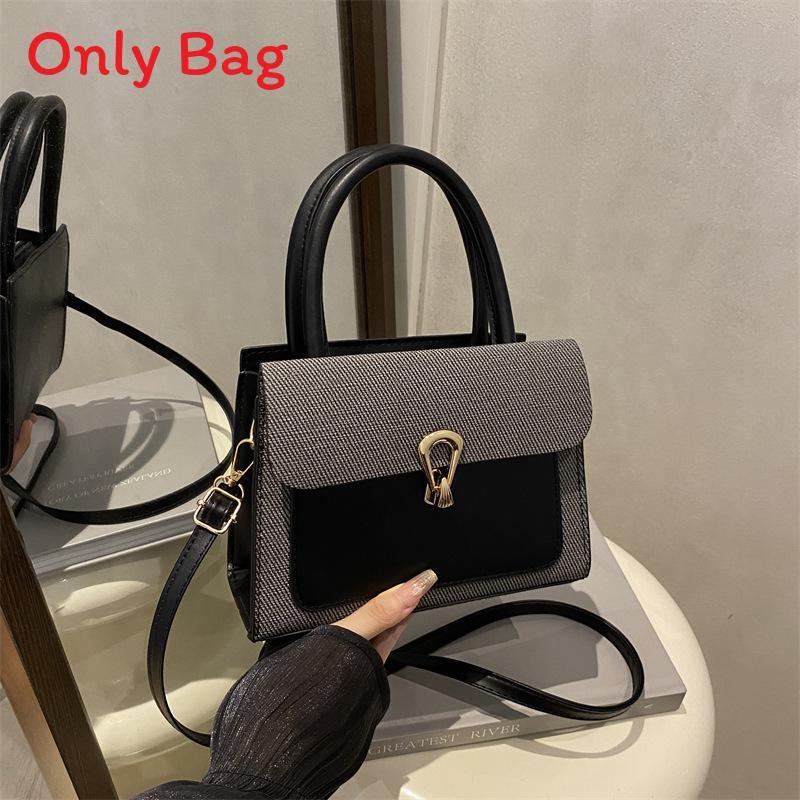 Womens Pu Small Square Bag With Contrast Color Blocking And Phone Pocket For Daily Use