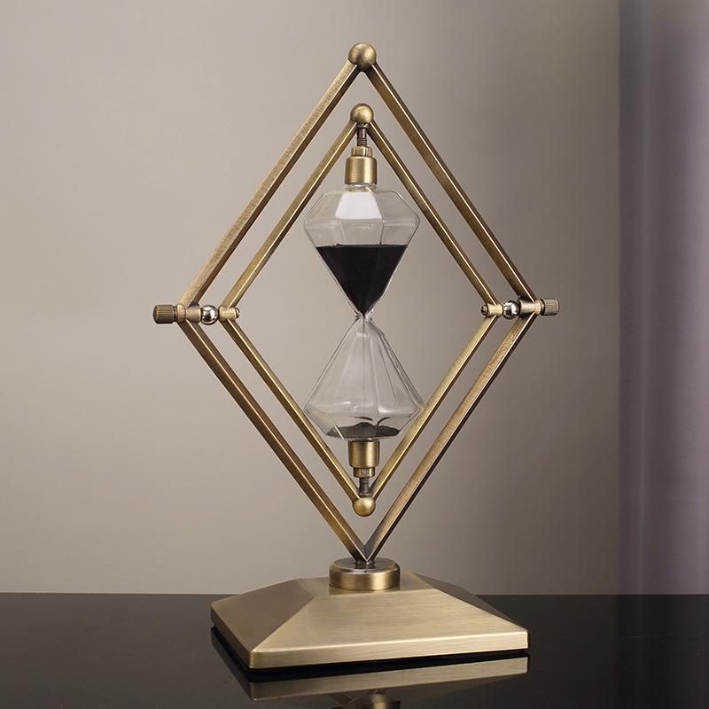 Modern Light Luxury Diamond Geometric Hourglass Timer Ornaments Nordic Office Decorations