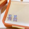 2026 Sparkling Purple Heart-Shaped Zircon Earrings for Women Girls New Popular Compact Stud Earrings Daily Jewelry Accessories