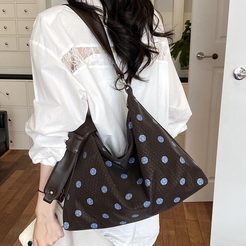 Elegant Polka Dot One-Shoulder Tote Bag - 2026 Fashion, Versatile, Large Capacity for Women