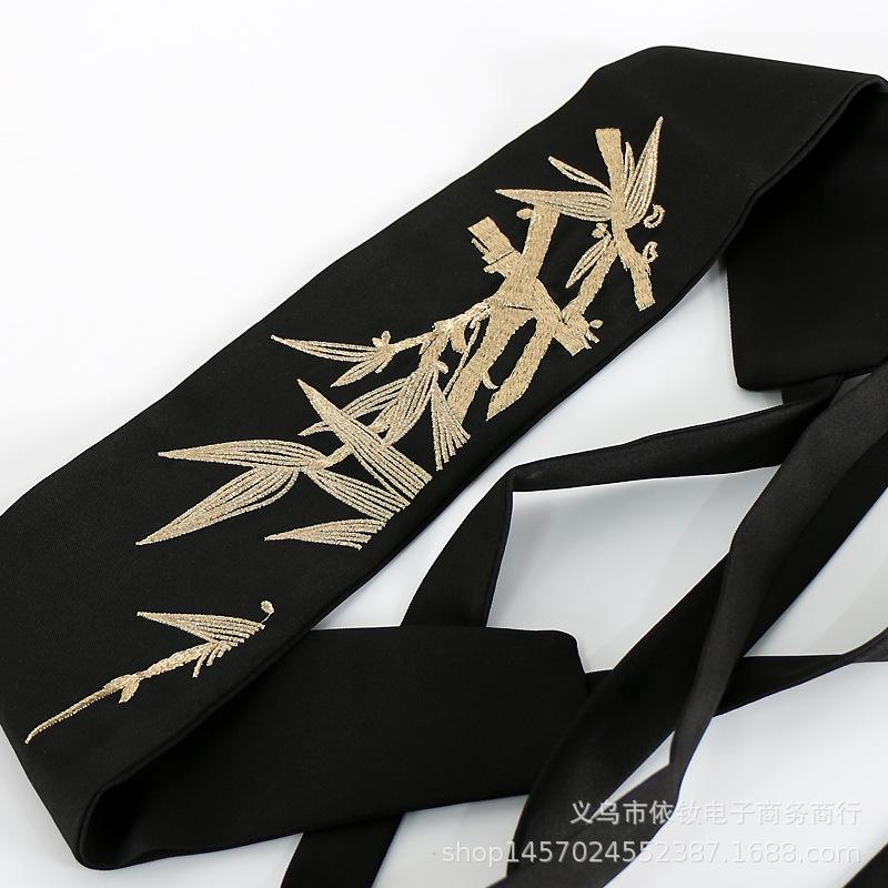 Traditional Embroidery Waistband Ethnic Style Hanfu Dress Decor Wide Waist Belt Lady Elegant Corset Tie Belt