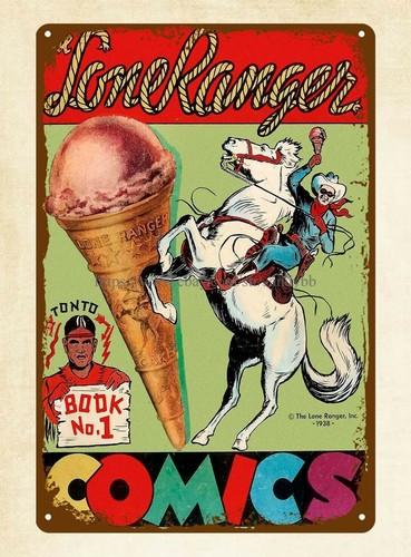 

plaque metal garage signs Lone Ranger ice cream metal tin signAluminum 20x30cm（7.8x11.8inch）