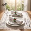 Holiday Table Decor 6Pcs Christmas Napkin Rings Red And Green Decorative Holders Festive Rings for Reusable Bands Dinner Decoration Hotel Banquet