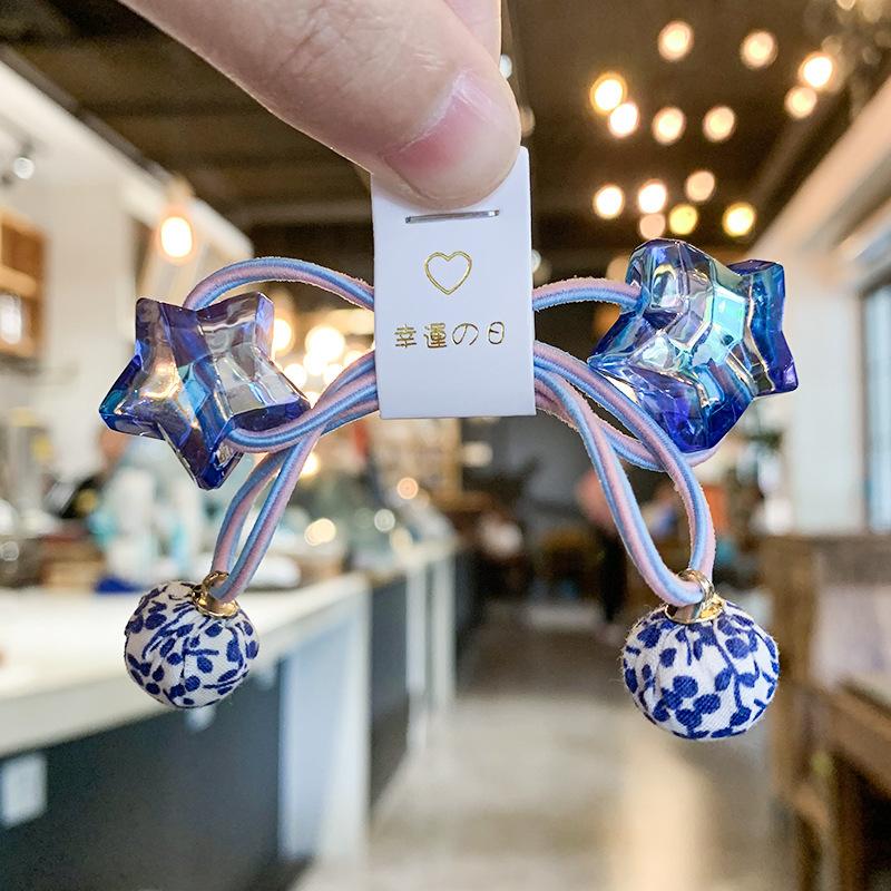 2 STK Søt Prinsesse Femstjerners Farge Dobbelthodet Hodeplagg Barn Elastiske Hårbånd Barn Tau Jenter Tilbehør Baby Hodeplagg