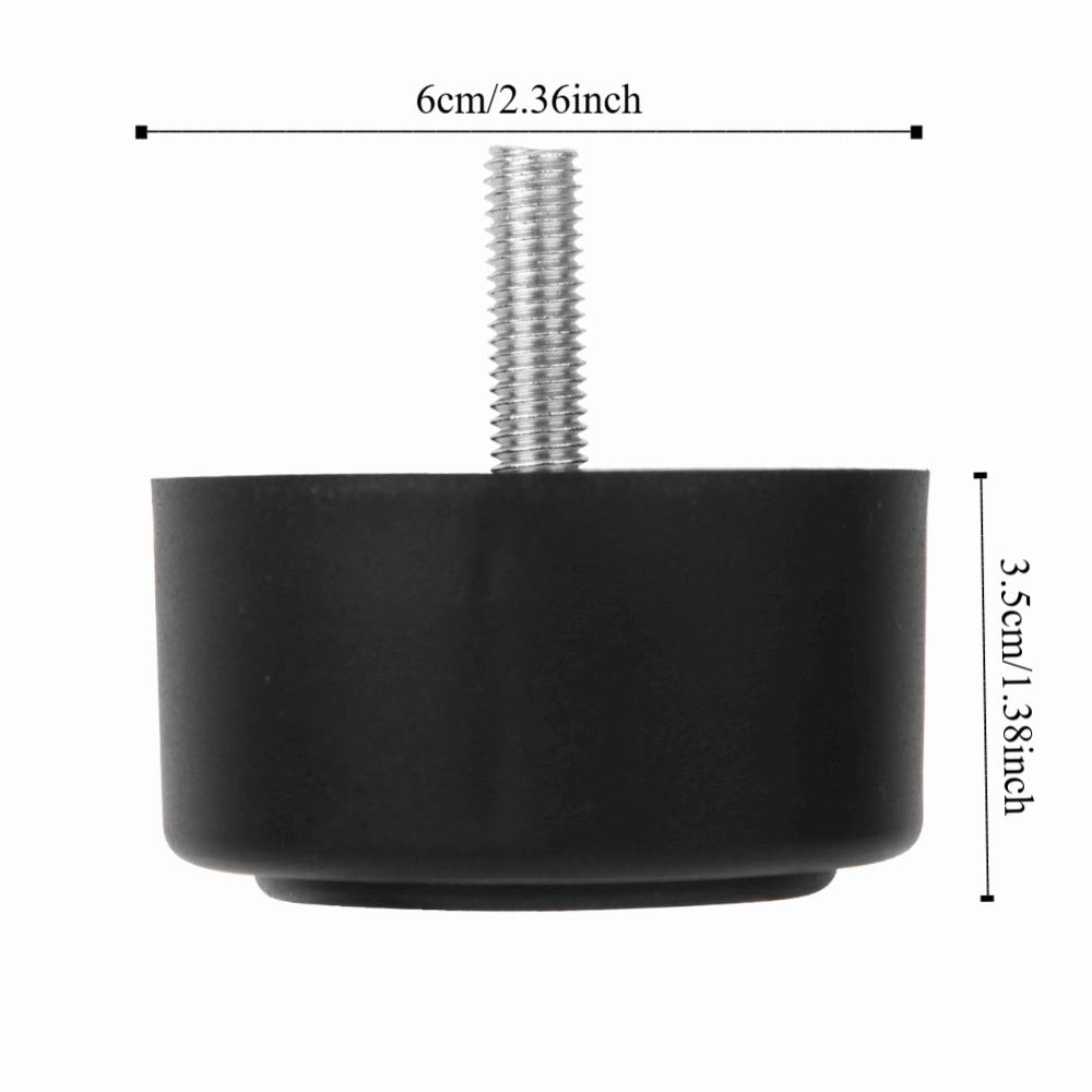 4Pcs Feet Pad M8 Screw Sofa Legs 35mm Height Black Cabinet Leg 60mm Width PP Plastic Furniture Accessories Bed Frame