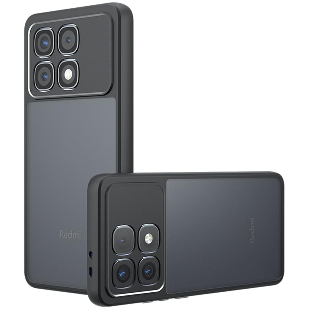 

For Xiaomi Redmi K70 Ultra Case Skin-Touch TPU + PC Matte Phone Back Cover,Transparent Black A