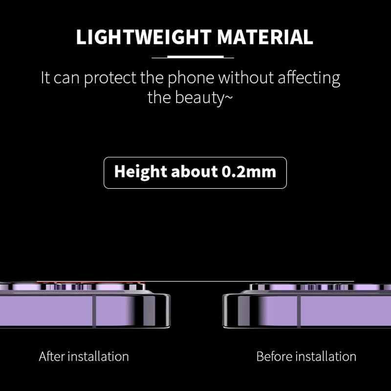 3 bucăți de protecție pentru lentile camerei pentru iPhone 11 12 13 Pro Max Mini sticlă de protecție inel metalic pentru iPhone 14 Pro Max sticlă pentru lentile camerei