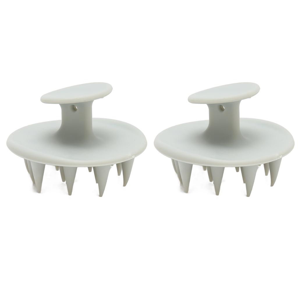 2pcs Silicone Hair Washing Scalp Massager Itch Relief Dandruff Removal Gray Shampoo Brush for Men Women
