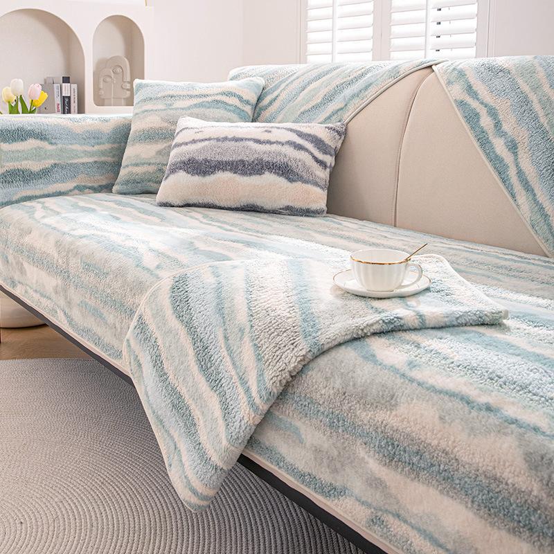 

Sofa Cushion Winter Plush New Sofa Cover Simple Winter Seat Cushion Thickened Non-slip Sofa Cover 90*160cm