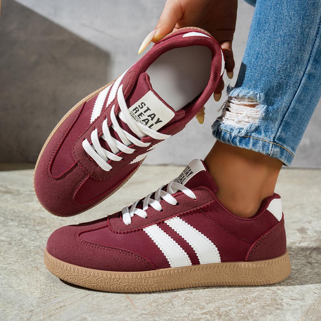Damen Freizeit Deutsche Trainer Sneaker - Schnürung Weiche Sohle Bequeme Schuhe
