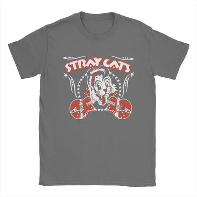 Stray Cats Band unisex T-Shirt Mode T-Shirt Kurzarm Rundhals T-Shirt 100% Baumwolle Geschenkidee Kleidung