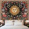 VIKAMA Boho Tapestry Featuring Sunflower and Astrological Wheel Wall Decor for Bedroom Dorm and Living Room with Bohemian Mystic