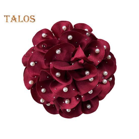 

Женская брошь в форме цветка со стразами из искусственного жемчуга, противоскользящая сумка, воротник пальто, шляпа, шарф, украшение, булавка для одежды, вечерние украшения для одежды, выпускного вечера вино красного