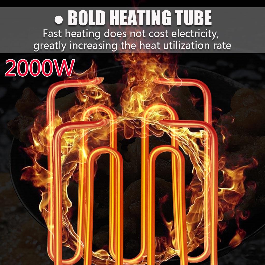 2000W 3.5L Stainless Steel French Fries Chicken Frying Machine Multifunction Kitchen Grill BBQ Tool Electric Deep Fryer